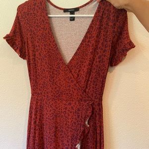cheetah wrap dress